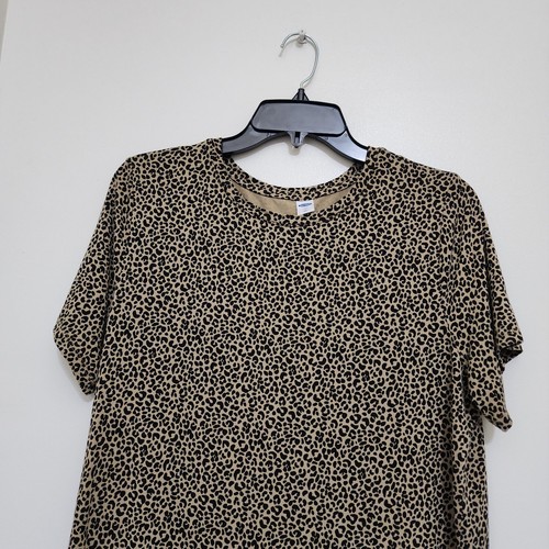Old Navy Luxe Gr. Large Kurzarm Animal Print Stretch T-Shirt Gepard braun - Bild 3 von 11