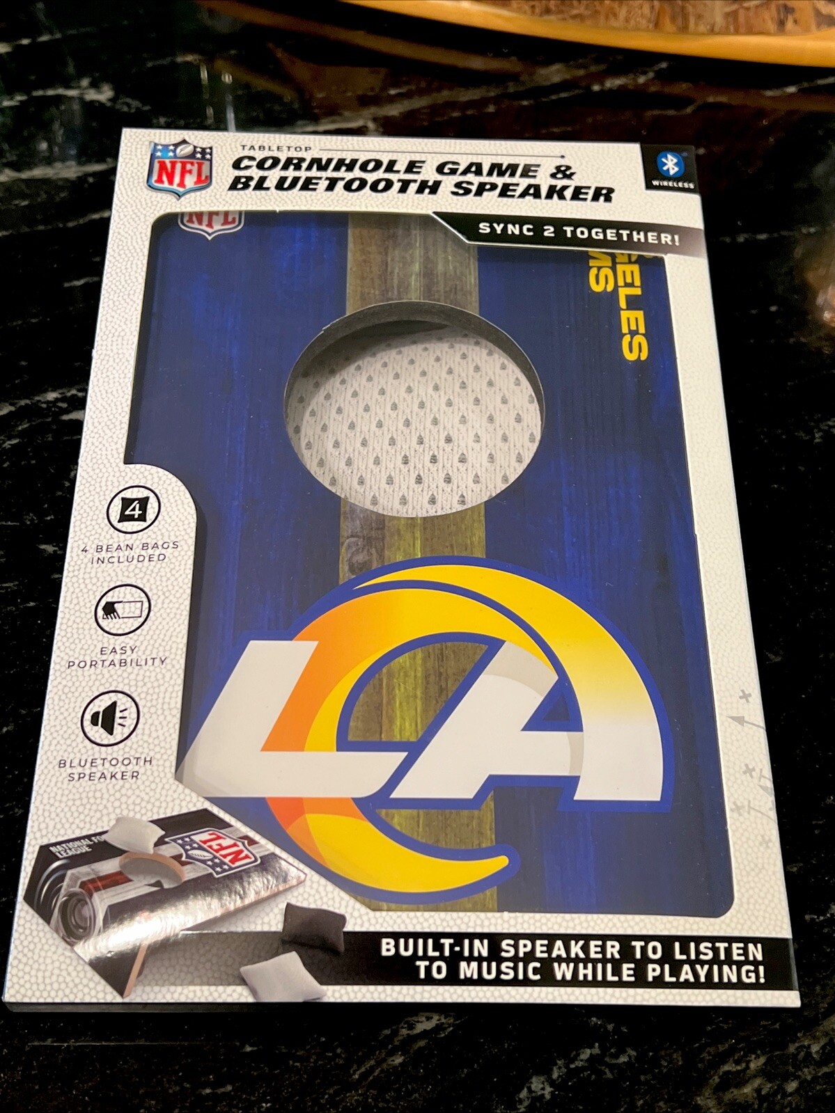 Los Angeles Rams LA Rams Table Top Toss Mini Game Table Cornhole Official NFL