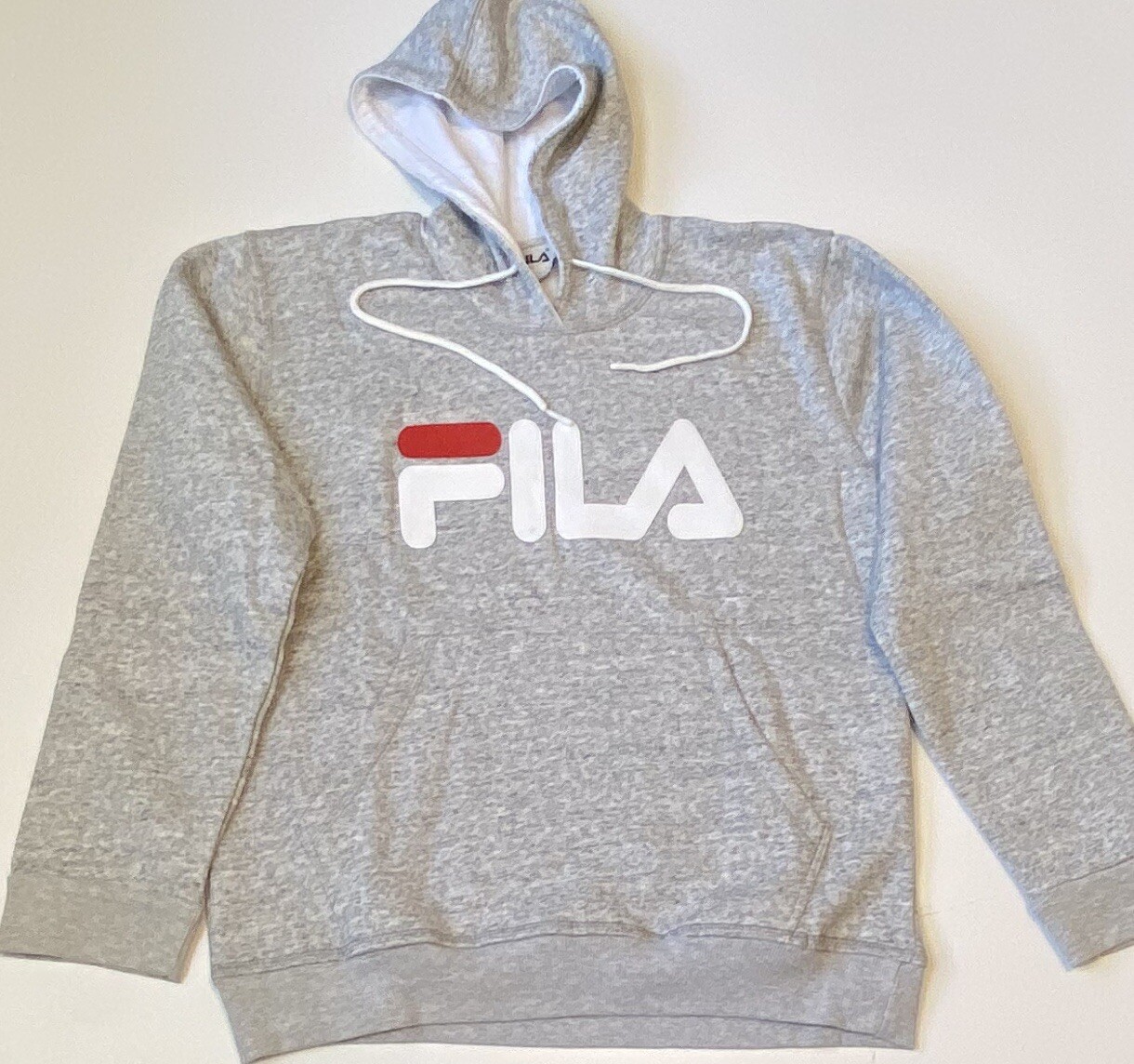FILA Felpa con Cappuccio Uomo Colore Grigio Abbigliamento Sportivo Logo Pullover Felpa Taglia S