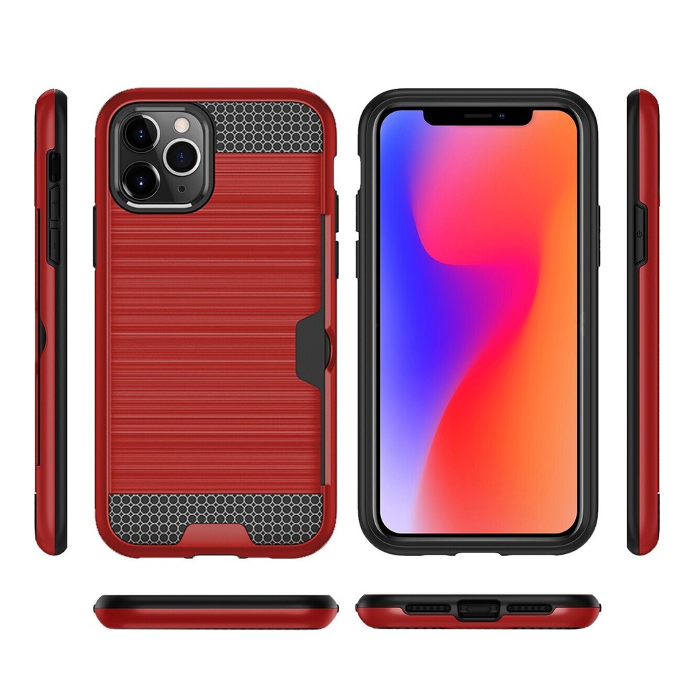 REIKO iPhone 11 PRO SLIM ARMOR HYBRID CASE WITH CARD HOLDER IN RED eBay
