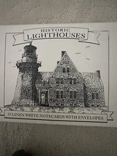 New  15 Linen Notecards Historic Lighthouses Artist Michael Brown