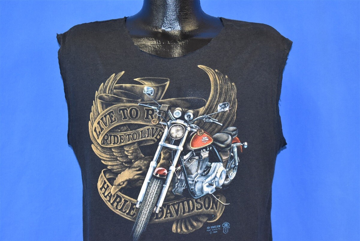 vintage 80s 3D EMBLEM HARLEY DAVIDSON LIVE TO RIDE CHOPPED vintage 80s 3D EMBLEM HARLEY DAVIDSON LIVE TO RIDE CHOPPED