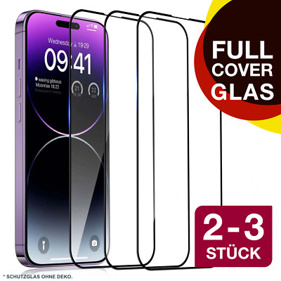 Panzerfolie Glas Full Screen Cover Display Schutz für iPhone 14 13 12 11 7 8 XS