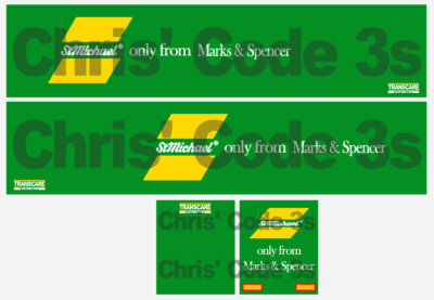 Code 3 selbstklebendes Vinyl Anhänger Aufkleber - M&S St Michael - 1/50 1/76 1/148 1/64 1/87