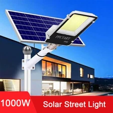 1000W Commercial Solar Street Light Outdoor Solar Lights Dusk To Dawn Lamp +Pole