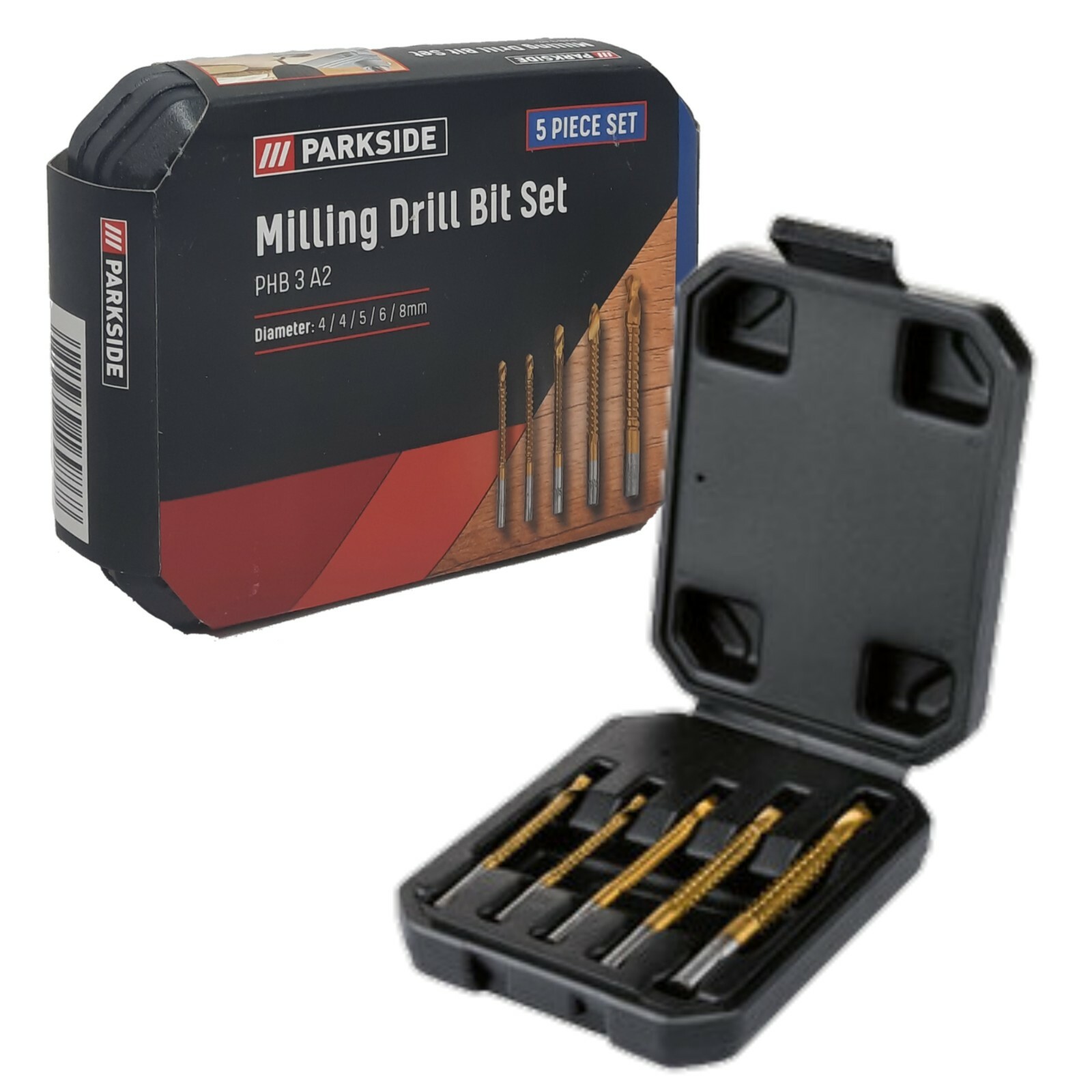 Parkside Specialised Drill Bit Set With Case Forstner HSS Milling