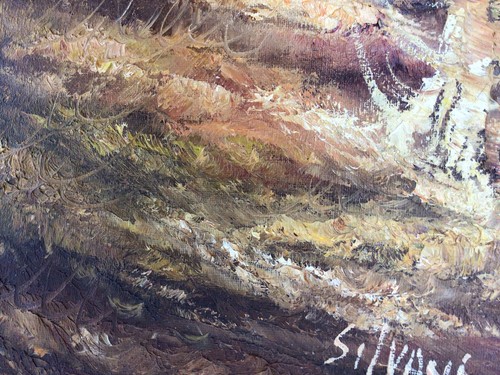 LARGE VINTAGE ORIGINAL SIGNED FRAMED OIL PAINTING TREES WOODS WOODLAND PICTURE - Picture 15 of 20