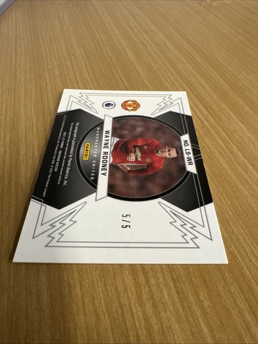2021-22 Panini Obsidian Soccer Lightning Strike Wayne Rooney Auto 5/5 Man United - Picture 12 of 13