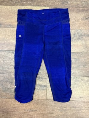 Athleta Leggings Women s S Icy Haze Dobby Be Free Knicker Capri Cerulean Blue