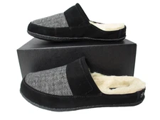 Sorel Falcon Ridge II Scuff Slippers Black/Herringbone Gray Slip On Mens Sz 10