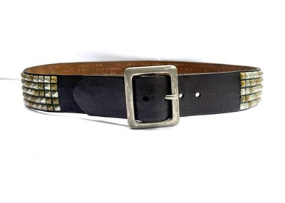 JOED- 100% Genuine Leather, Blk Belt, Full Aged Silver Brass  display picture 1
