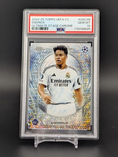 Endrick 2024-25 Topps Chrome UEFA UCC Ultimate Stage Rookie RC - PSA 10