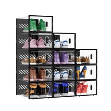 BALEINE 12 Pack Stackable Shoe Storage Boxes Fit Size 9, Thickened ... Fast Ship