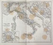 antica carta storica: Italia chiesa diocesi basiliche Roma incisione su rame 1879