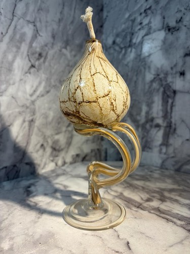 Jozefina Krosno Poland Art Glass Hand Blown Jellyfish Oil LampHome Decor