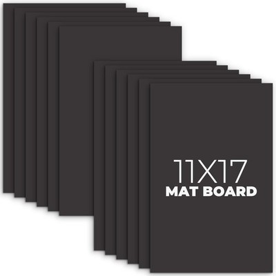 Frametory, Pack of 12 11x17 Uncut Mat Boards, Acid-Free Picture Backing Boards f