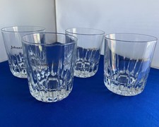 4 x  Johnnie Walker Whisky Glass Tumbler Vintage 1970s Retro 9cm x 8 cm 