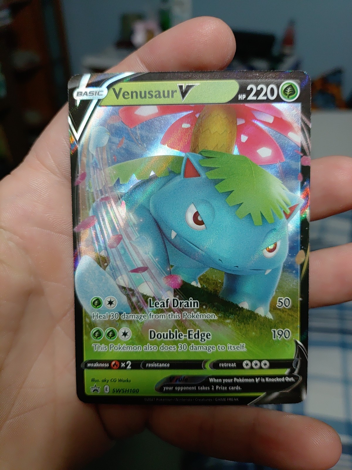 2021 POKEMON TCG VENUSAUR V SWSH100  SWORD & SHIELD PROMO HOLO LP