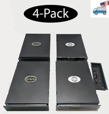 4-Pack: 5.25" Drive Bay Black Storage Drawer Box Tray for DVD/blu-ray discs