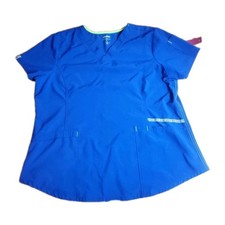 Scrubstar Scrub Top size XL-"ROYAL SAPPHIRE" Stretchy V-Neck-Chest 25.5"/L 27.5"