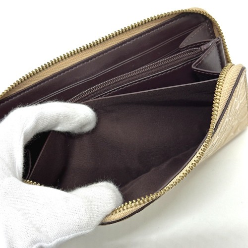 COACH Signature Embossed Round Long Wallet PVC Beige - Picture 16 of 17