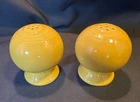 Vintage Homer Laughlin Fiesta Bright Yellow Ball Salt and Pepper Shaker Set