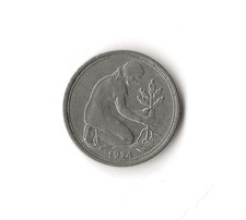 1974 Germany - 50 Pfennig - 619 - Copper Nickel - 3.5g