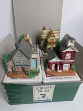Liberty Falls Set 5 ~ Fire House, Conservatory, Fishery, Potting Shed ~ Vintage
