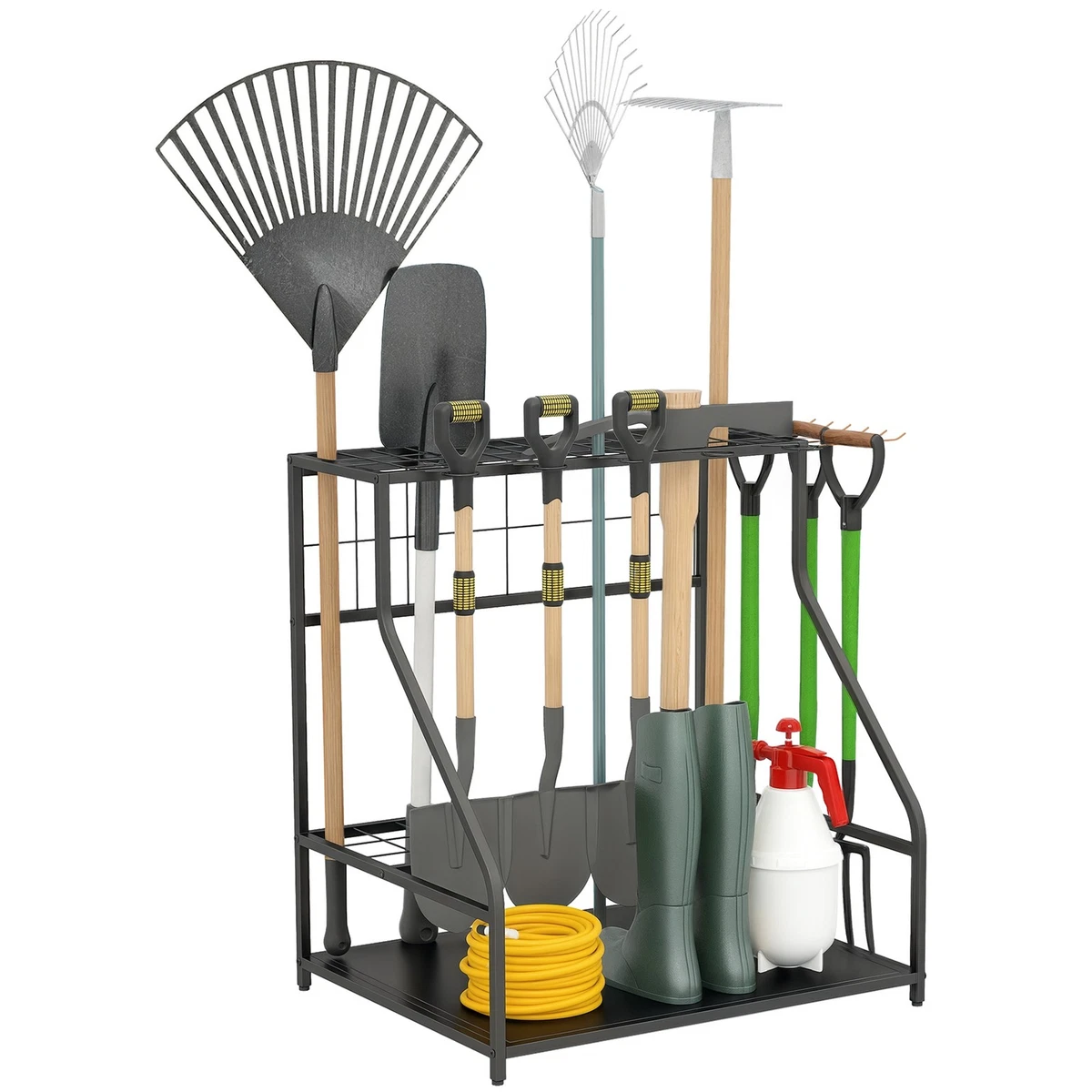 Keter 230826 Organizer per attrezzi da giardino Supporto per attrezzi da giardino Supporto per angolo rack Nero