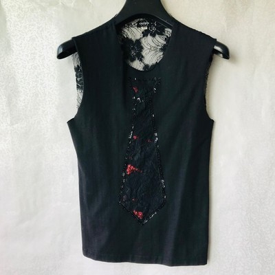 Toupy Women s  Sleeveless Race Flower Back  95% Cotton  T-1  Size: S  Pre-Owned