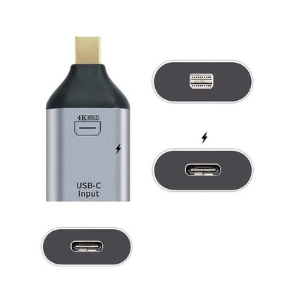 USB-C Type C Female Source to Mini Displayport DP Sink HDTV & PD Power Adapte...