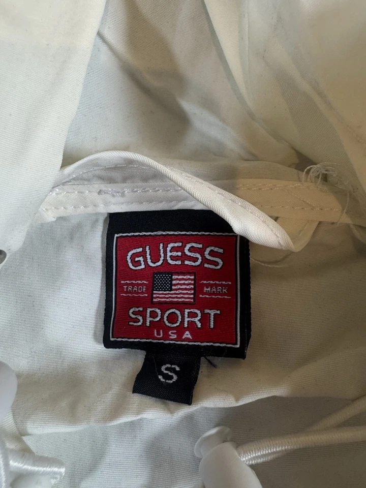 Chaqueta con Capucha Guess Sean Wotherspoon Nylon Blanca Nueva Sin Etiquetas Más de $200 Minorista Foto 3 de 4
