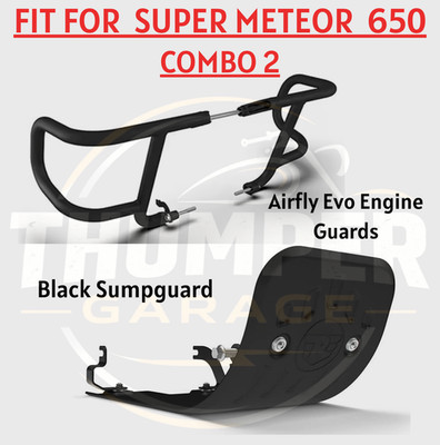 AIRFLY EVO ENGINE GUARD & SUMPGUARD BLACK COMBO FIT FOR R.E SUPER METEOR 650