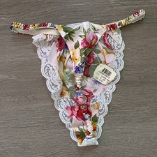 Vintage NEW Victoria's Secret Second Skin Liquid Satin Thong Panty Size 0 Small
