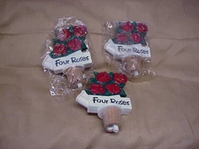 Vintage Four Roses Bottle Liquor Topper Pourer Set of 3  NOS Stopper