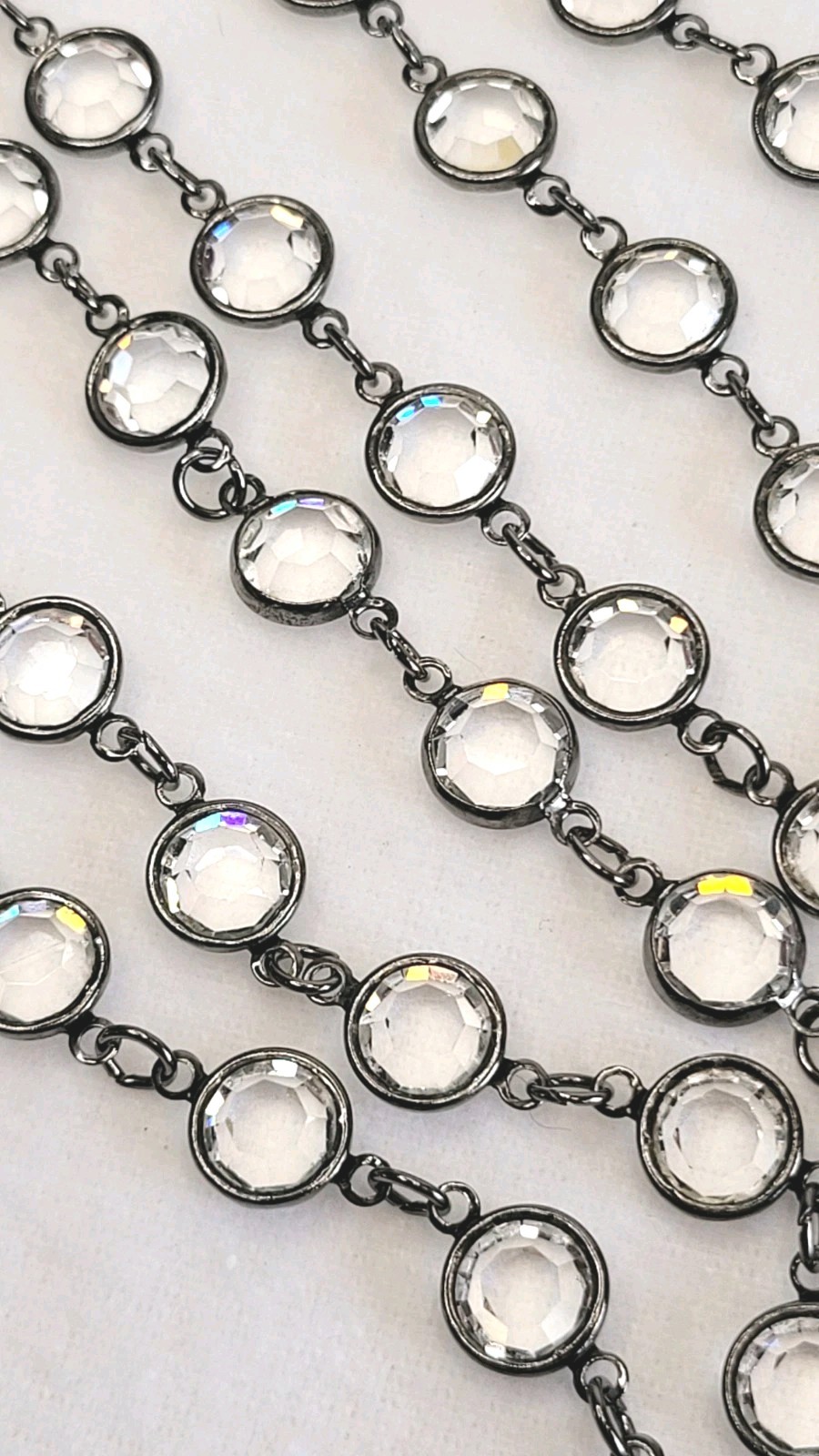 KJL Vtg Necklace Crystal Bezel 36" Long Kenneth J… - image 7