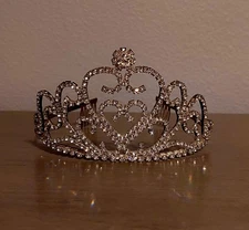 Metal Classic Tiara With Rhinestones And Combs Used Once