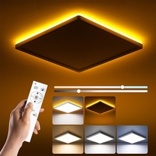 Dimmable LED Flush Mount Ceiling Light Fixture with Remote Control, 12 Inch 2...