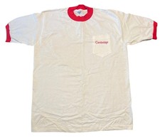 Vintage 90s Cambridge White & Red Ringer T-Shirt XL Made In USA Single Stitch