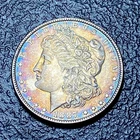 806 💎 1887 $1 Morgan Silver Dollar  RAINBOW TONING