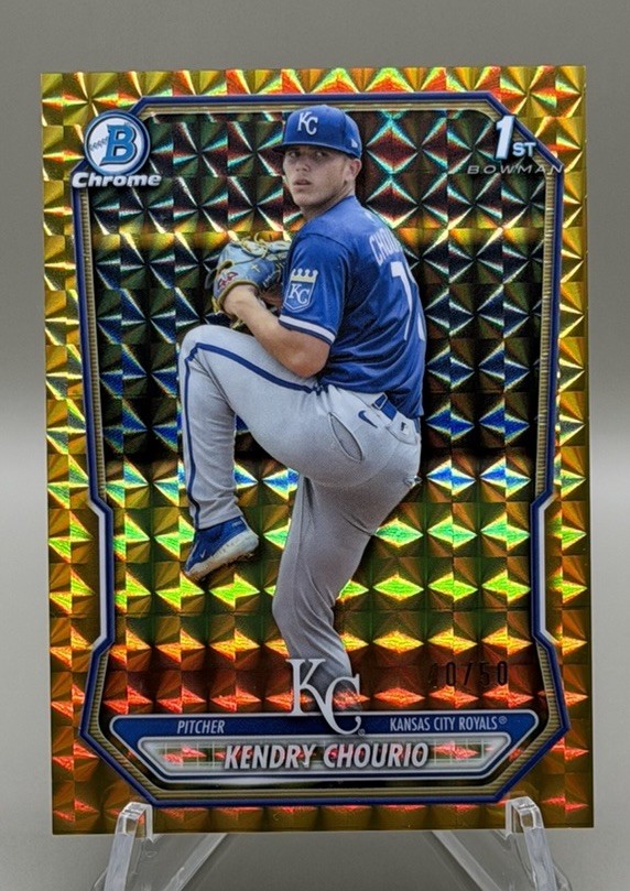 2026 Bowman Chrome 1st Prospect Kendry Chourio Gold Geometric # /50 Royals BCP-7