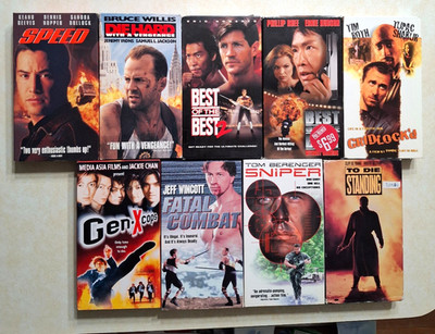 1990s Action Movies VHS Lot Die Hard Speed Best of the Best Sniper Gridlockd