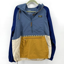 L.L.Bean Mountain Classic Anorak Mens L Colorblock 1/2 Zip Hooded Nylon
