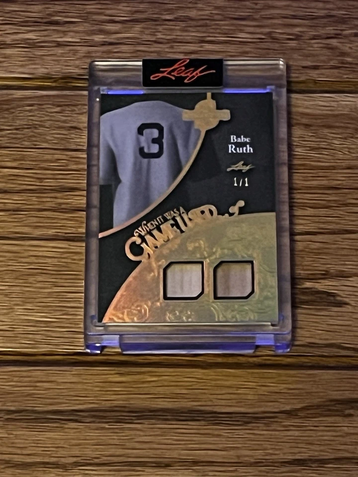 2025 LEAF SPECTACULAR BABE RUTH DUAL GU BAT #RD 1/1 YANKEES HOF BAMBINO - Image 2 of 3