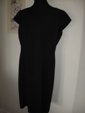 Tahari,ASL,Black Sheath Dress,Career Formal Scoop Neck,Fully Lined,Cap Slv, 16