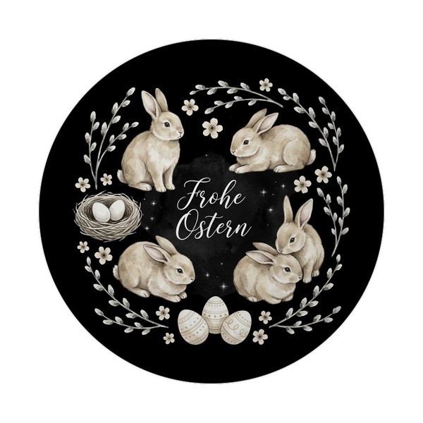 Frohe Ostern Magnet Mit FlaschenöFfner Haselnussfarbene Kaninchen Mit Nest-image