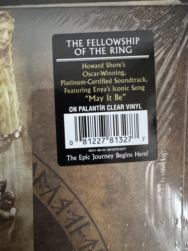 The Lord Of The Rings:The Fellowship Of The Vinyl LP Clear 2025 - BRAND NEW - Image 2 of 4