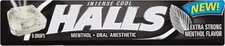 HALLS Relief Max Strength Extra Strong Menthol Throat 9 Count (Pack of 20) 