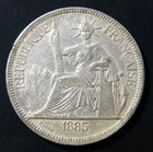 French Indochina 1885 A Piastre KM 5. Very Rare