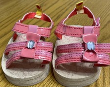BUILD A BEAR Workshop Strappy Sandals Shoes Coral Pink Bling
